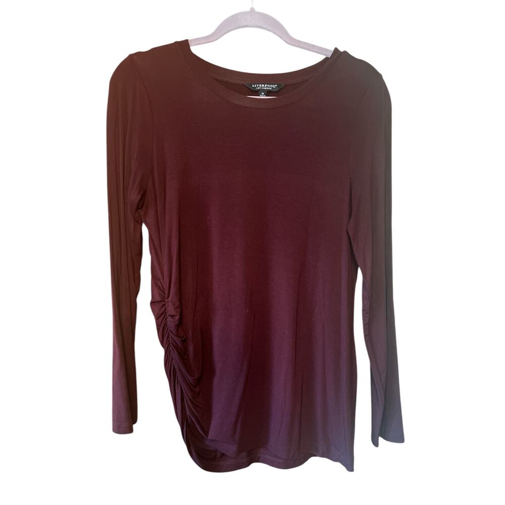Liverpool Los Angeles Side Ruching Top - Plum - Medium